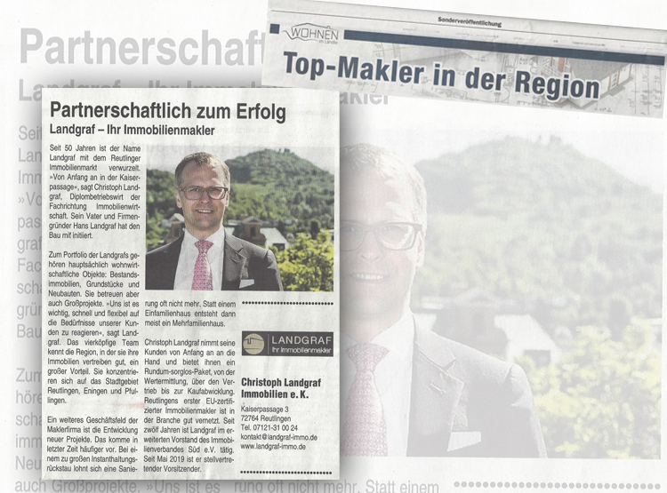 Top Makler In Der Region Reutlingen Landgraf Immobilienmakler Reutlingen